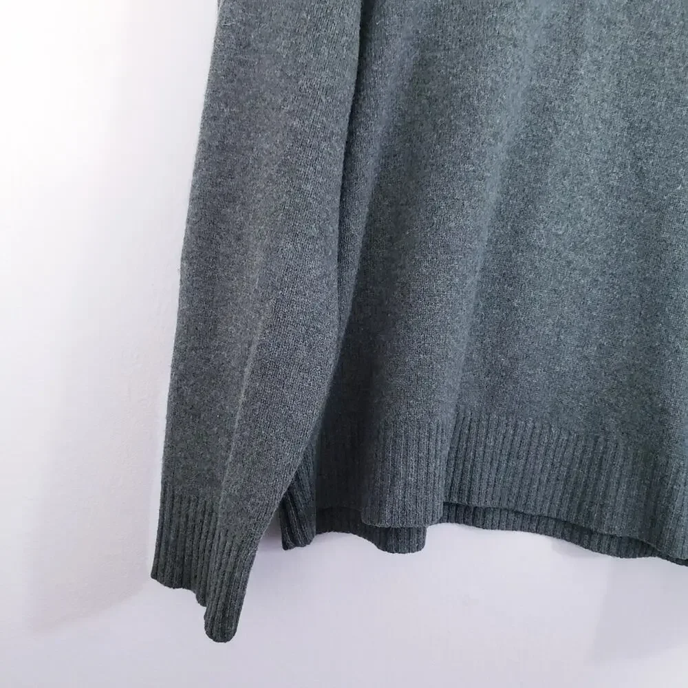 J.Crew 100% Lambswool Shawl Collar Sweater XL Forest Green Heritage Pullover